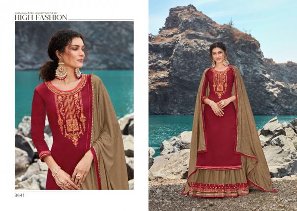 Rangoon Poshak Jam silk Embroidery Designer Readymade suit